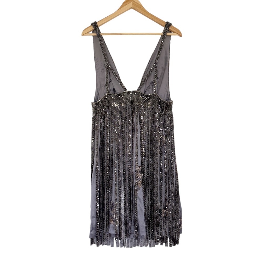 NWT Mandalay Beaded Fringe Cocktail Party Festival Dress new years eve dark age - Picture 2 of 16